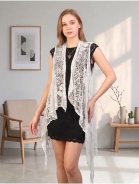 Lacy Fringe Draped Vest
