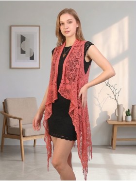 Lacy Fringe Draped Vest