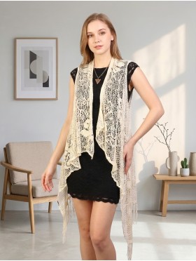 Lacy Fringe Draped Vest