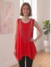 Arched Rhinestone Chiffon Top Arched Rhinestone Chiffon Top