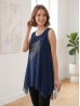 Feather Rhinestone Chiffon Tops
