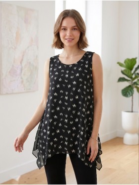 Lightening Print Fashion Top