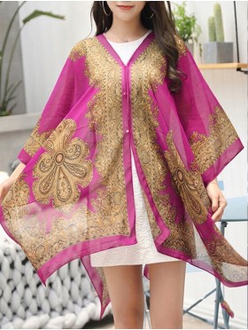 Reversible Pearl Chiffon Top with Filigrees