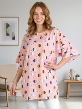 Abstract Print Plus Size Fashion Top