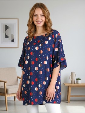 Abstract Print Plus Size Fashion Top