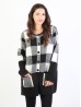 Plaid Knit Sweater Jacket W/ Buttons and Pockets