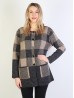 Plaid Knit Sweater Jacket W/ Buttons and Pockets