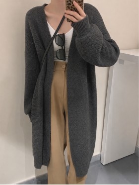 Solid Color Knitted Cardigan