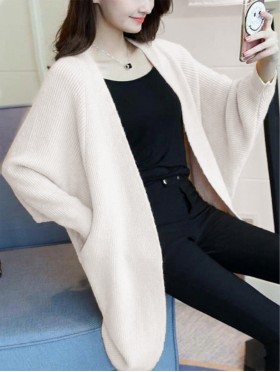 Solid Color Knitted Cardigan