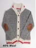 Women's Canadiana Grey Wool Cardigan W/ Pockets