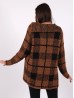 Plaid Fuzzy Knit Cardigan