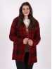 Plaid Fuzzy Knit Cardigan