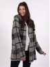 Plaid Fuzzy Knit Cardigan