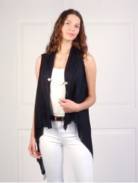 Solid Color Vest Kimono