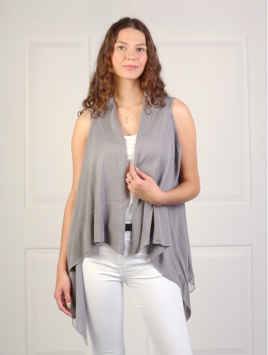 Solid Color Vest Kimono