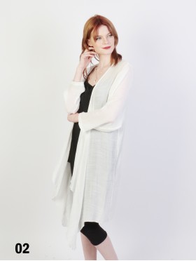 Solid Long-Sleeved Maxi Cardigan