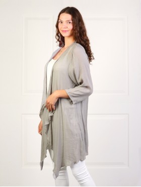 Solid Long-Sleeved Maxi Cardigan