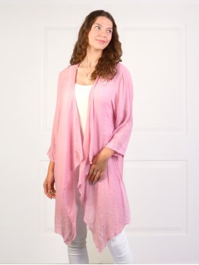 Solid Long-Sleeved Maxi Cardigan