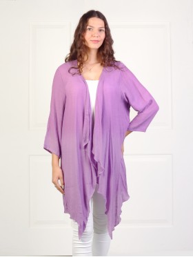 Solid Long-Sleeved Maxi Cardigan