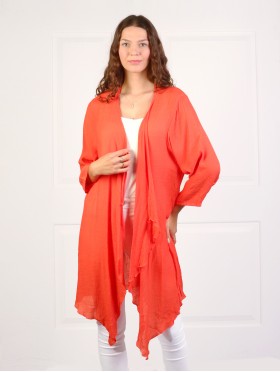 Solid Long-Sleeved Maxi Cardigan