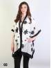 Black And White Floral Embroidery Kimono