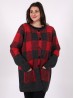 Plaid Knit Sweater Jacket W/ Buttons and Pockets