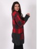 Plaid Knit Sweater Jacket W/ Buttons and Pockets