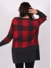 Plaid Knit Sweater Jacket W/ Buttons and Pockets