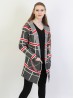 Plaid Open-Front Sweater Jacket W/ Pockets and Hood