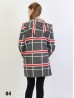 Plaid Open-Front Sweater Jacket W/ Pockets and Hood