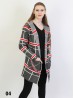 Plaid Open-Front Sweater Jacket W/ Pockets and Hood