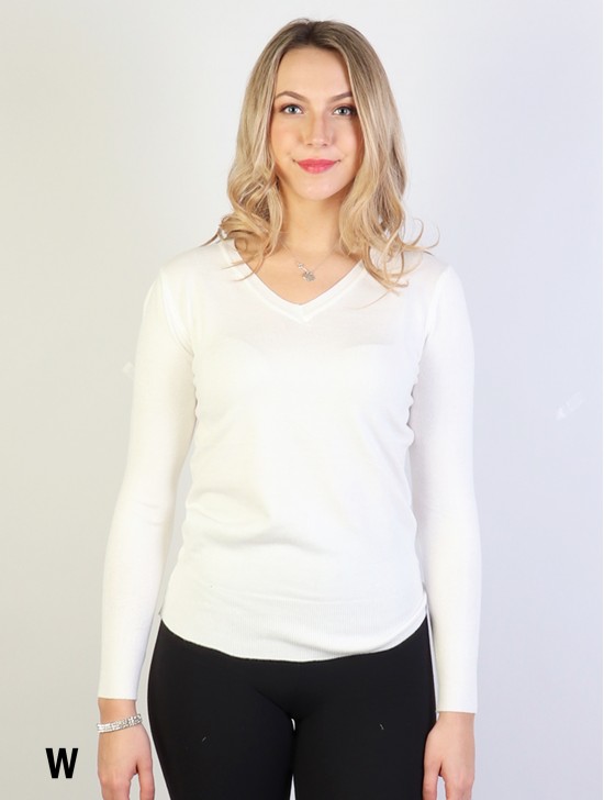 Plus Size V-Neck Soft Long Sleeves Sweater