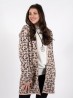 Leopard Print Premium Cardigan with Hood and Pockets