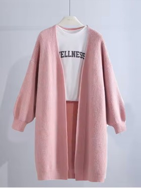 Solid Color Knitted Cardigan