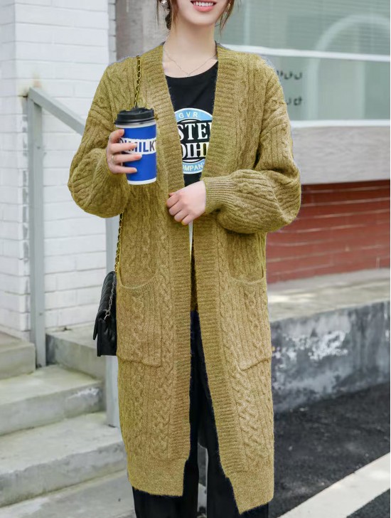 Solid Color Knitted Cardigan