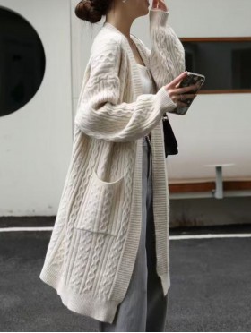 Solid Color Knitted Cardigan