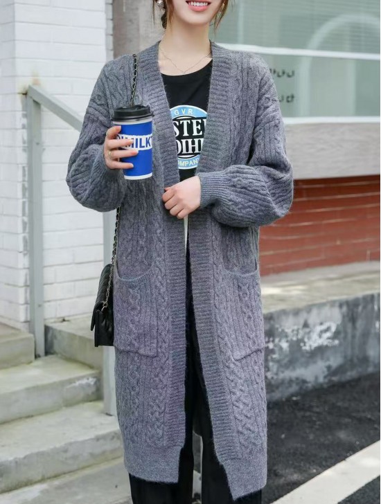 Solid Color Knitted Cardigan