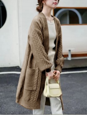Solid Color Knitted Cardigan