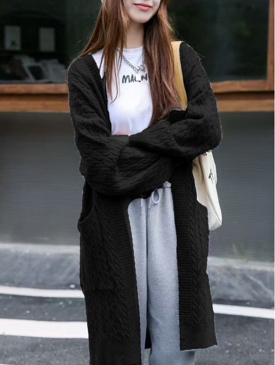 Solid Color Knitted Cardigan