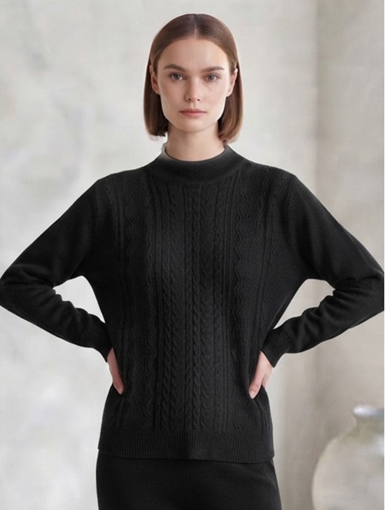 Solid Color Knitted Sweater