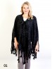 Cozy Poncho W/ Bow and Tassels