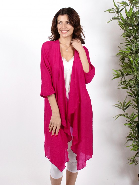 Solid Long-Sleeved Maxi Cardigan