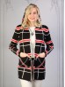 Plaid Open-Front Sweater Jacket W/ Pockets and Hood