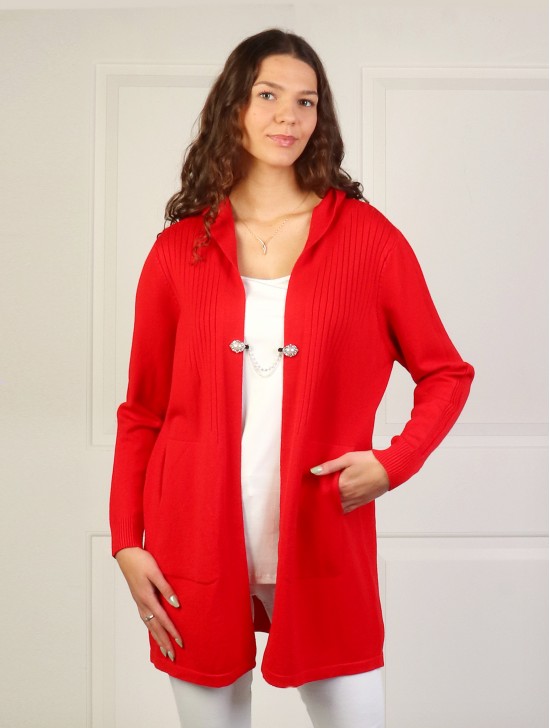 Premium Stretchy Hooded Cardigan W/ Pockets