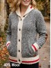 Women's Canadiana Grey Wool Cardigan W/ Pockets Women's Canadiana Grey Wool Cardigan W/ Pockets
