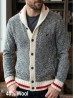 High Quality Men’s Canadiana Grey Wool Cardigan W/ Pockets