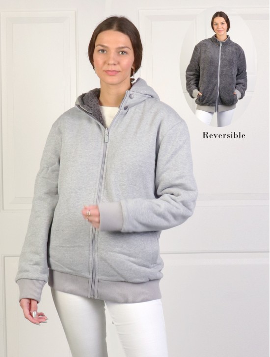 Reversible Sherpa Jacket With Detachable Hood