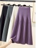 Core Spun Yarn Solid-color Knitted Stretch Skirt 