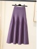 Core Spun Yarn Solid-color Knitted Stretch Skirt 