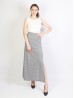 PINSTRIPE MAXI SKIRT WITH SIDE SLIT